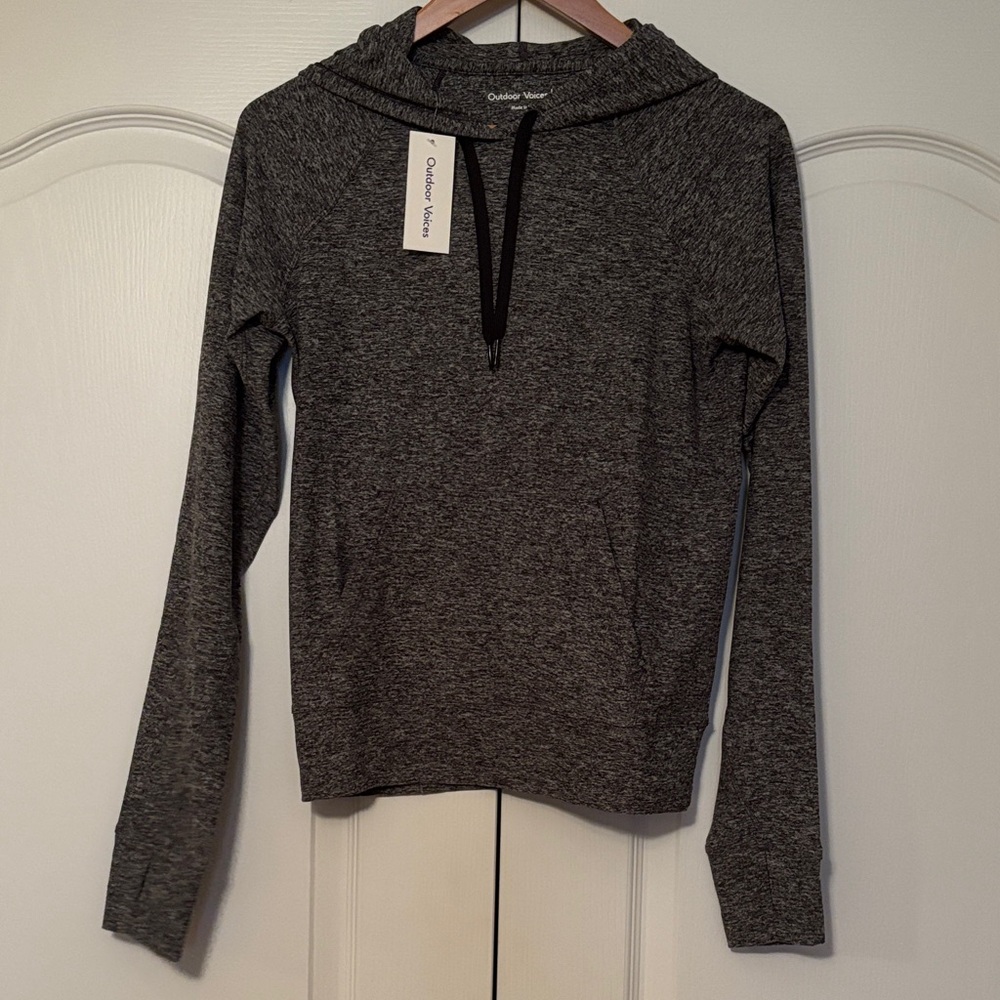 Outdoor Voices All Day Heather Grey CloudKnit Hoodie Sweatshirt